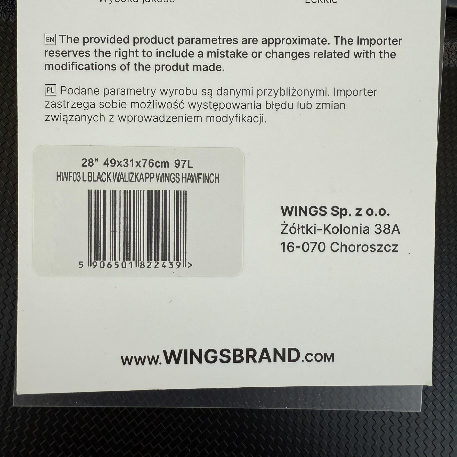 Валіза дорожня з поліпропілену Wings HWF03 L Чорний (30631214) - фото 3 Валіза дорожня з поліпропілену Wings HWF03 L Чорний (30631214) - фото 3