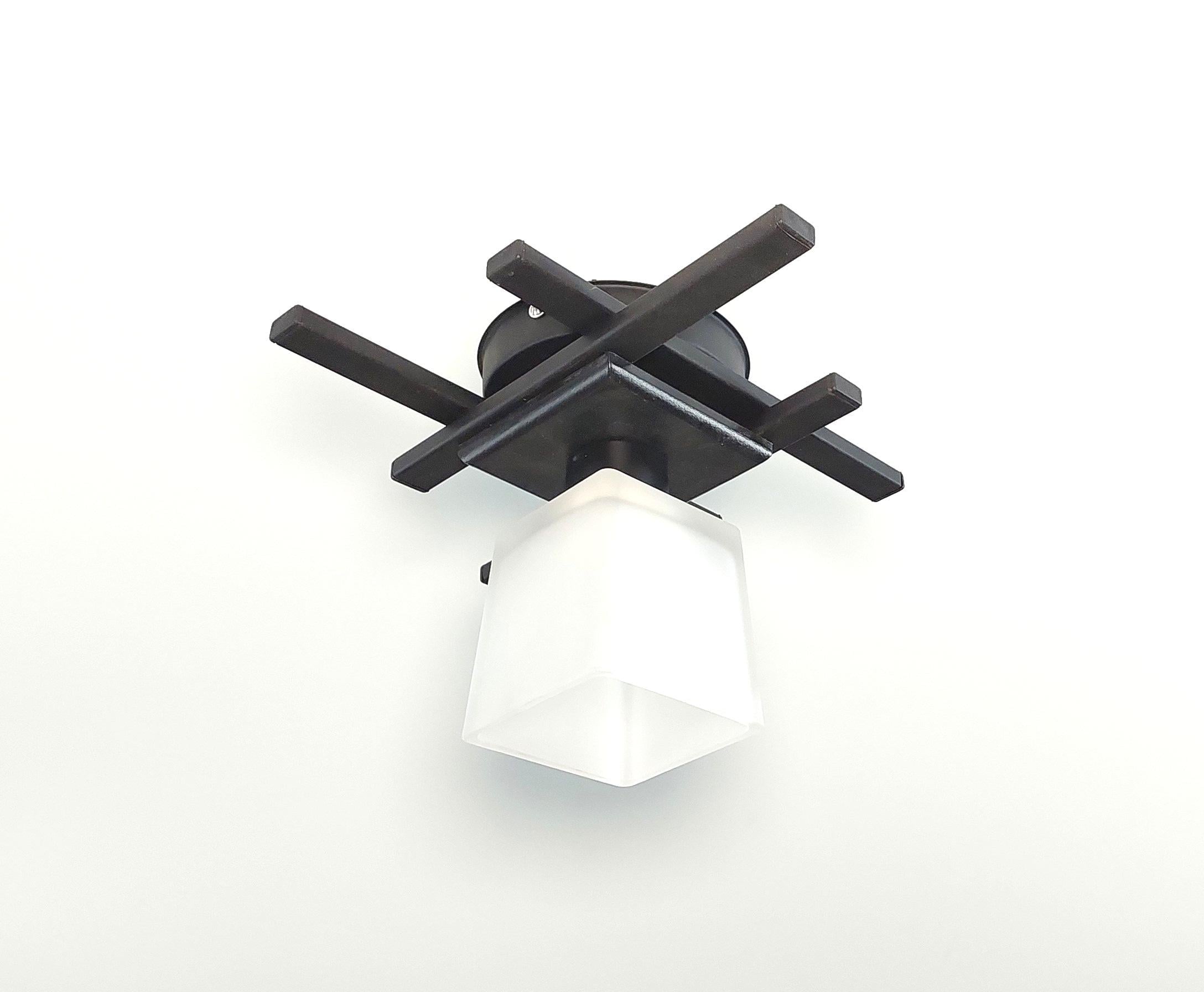 Люстра стельова Оскар/1 на 1 плафон металева Чорний