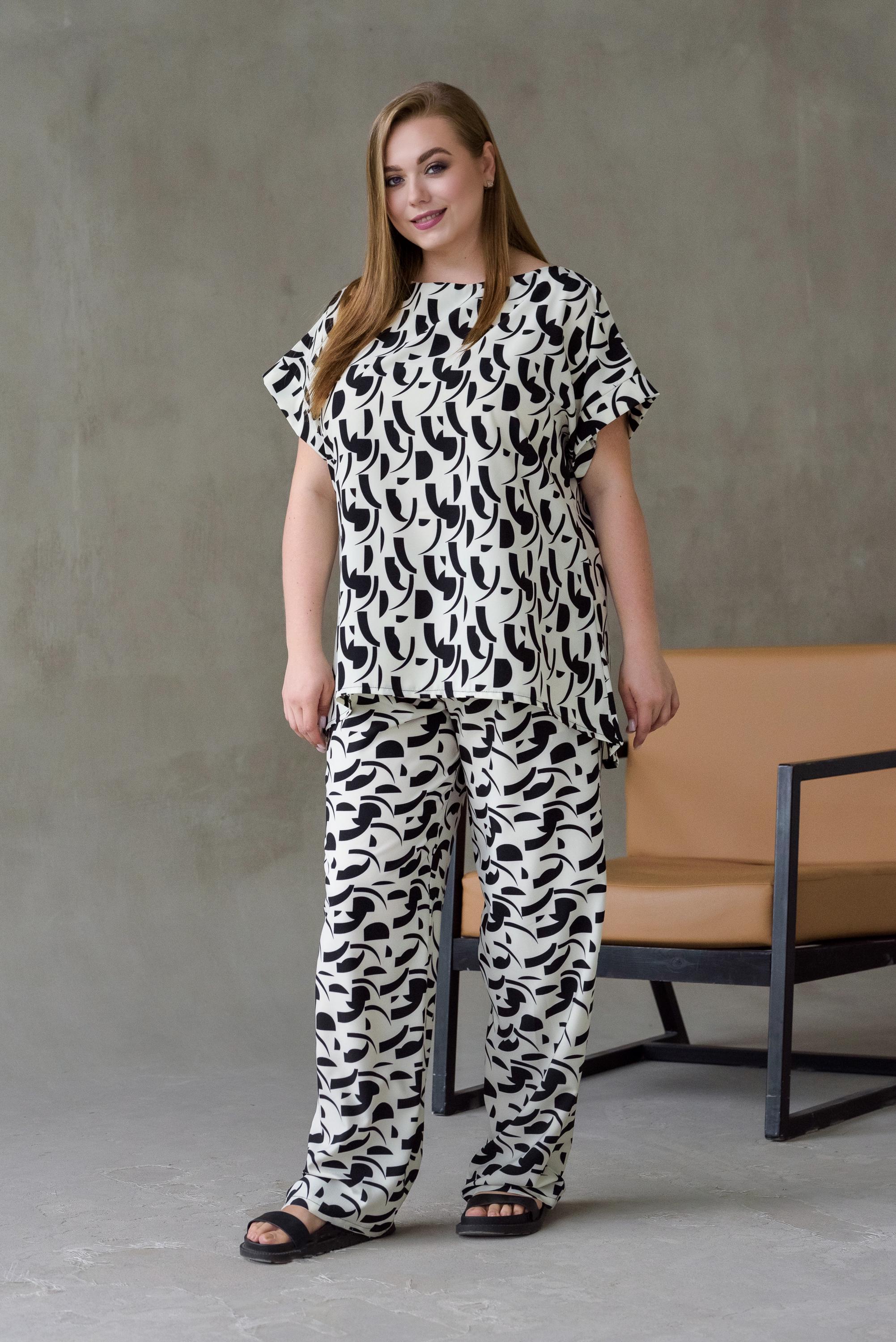 Костюм женский штапельный Альмина р. 56 Молочный (26862244) - фото 6 Костюм женский штапельный Альмина р. 56 Молочный (26862244) - фото 6