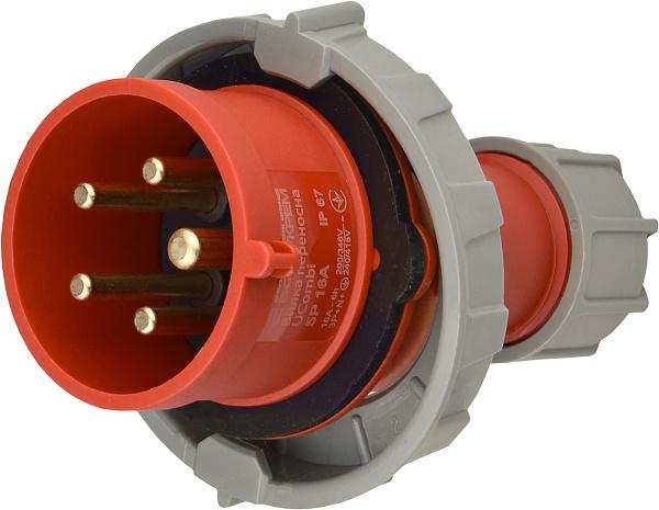 Силовая вилка АСКО-УКРЕМ UCombi 3P+N+PE 16А 415 В переносная полиамид IP67 Красный (A0080010114)