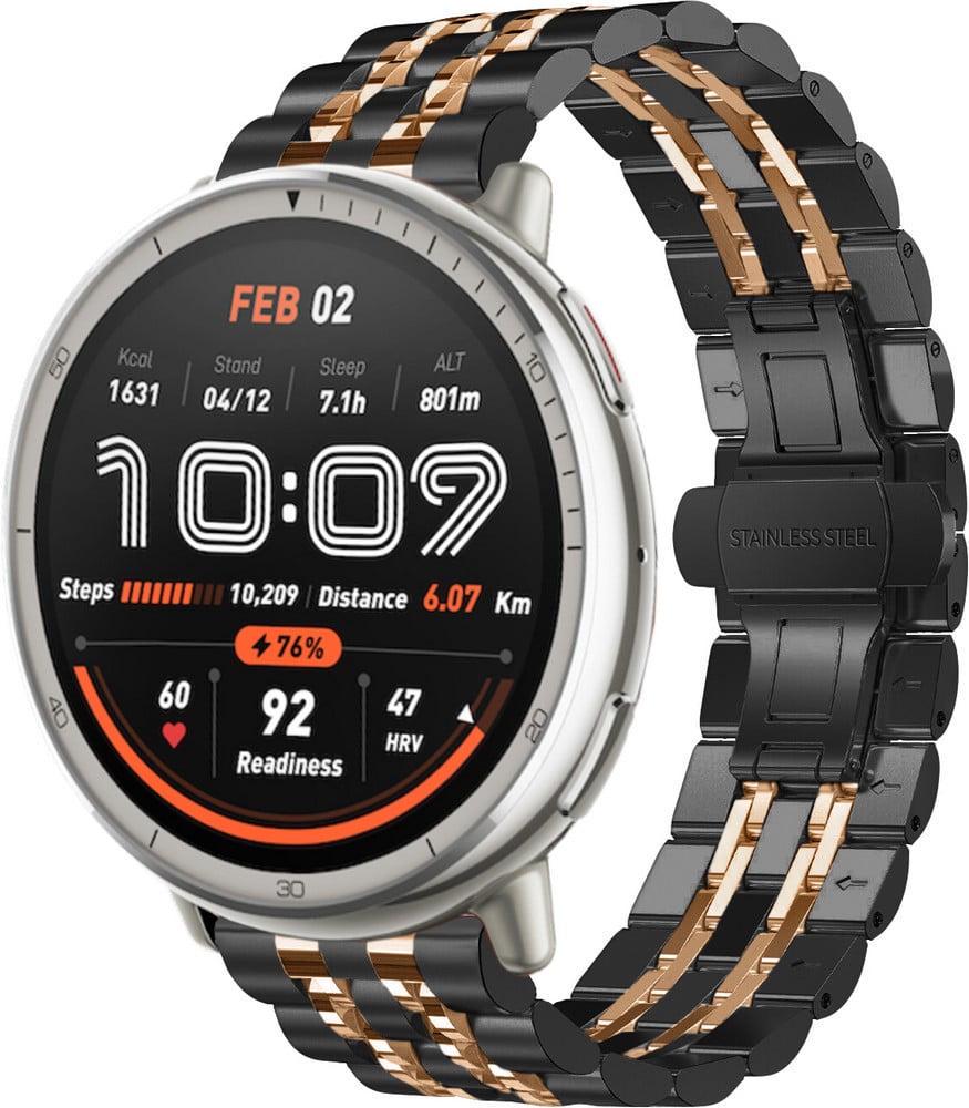 Браслет металлический Spinye Line для Amazfit Active 2 Round Black Pink (42106-51)