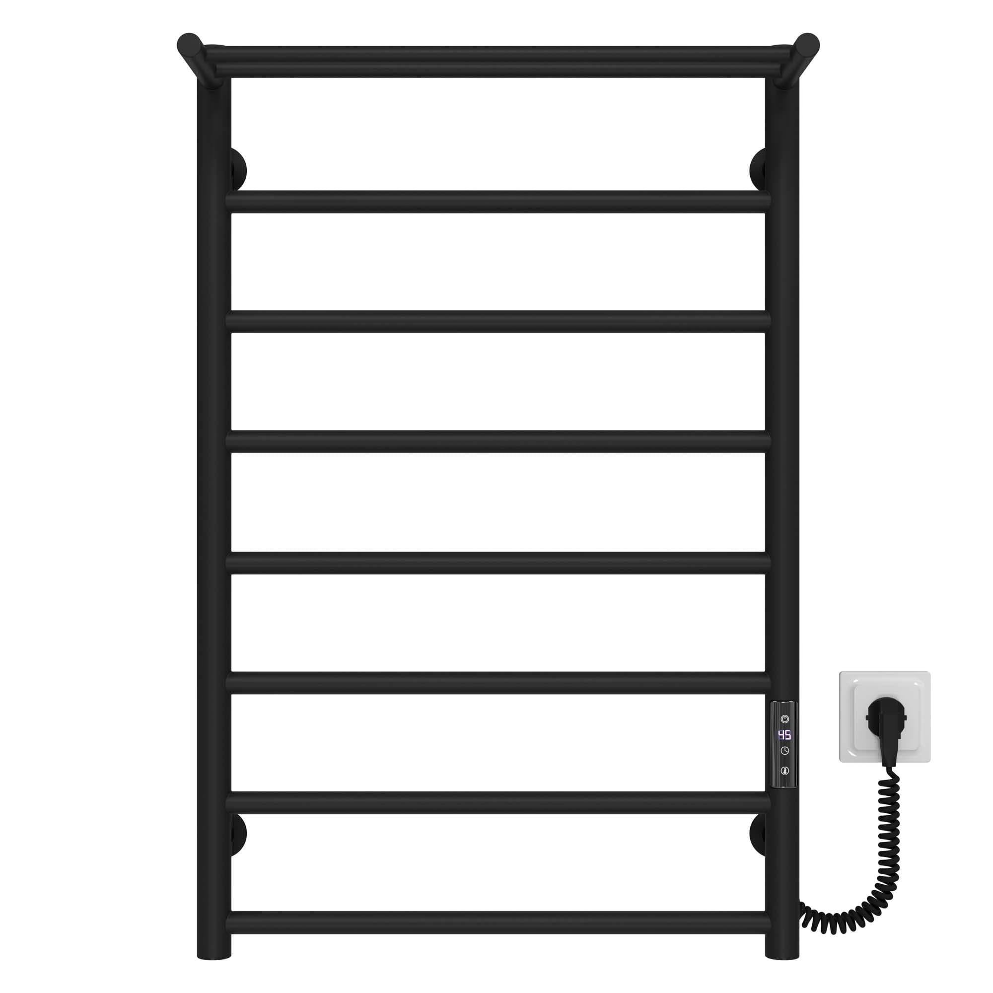 Полотенцесушитель электрический Deffi Терма П8 JD03 правое подключение нержавеющая сталь 500х800 мм Черный (C.TE.80.50.8.EBR1)