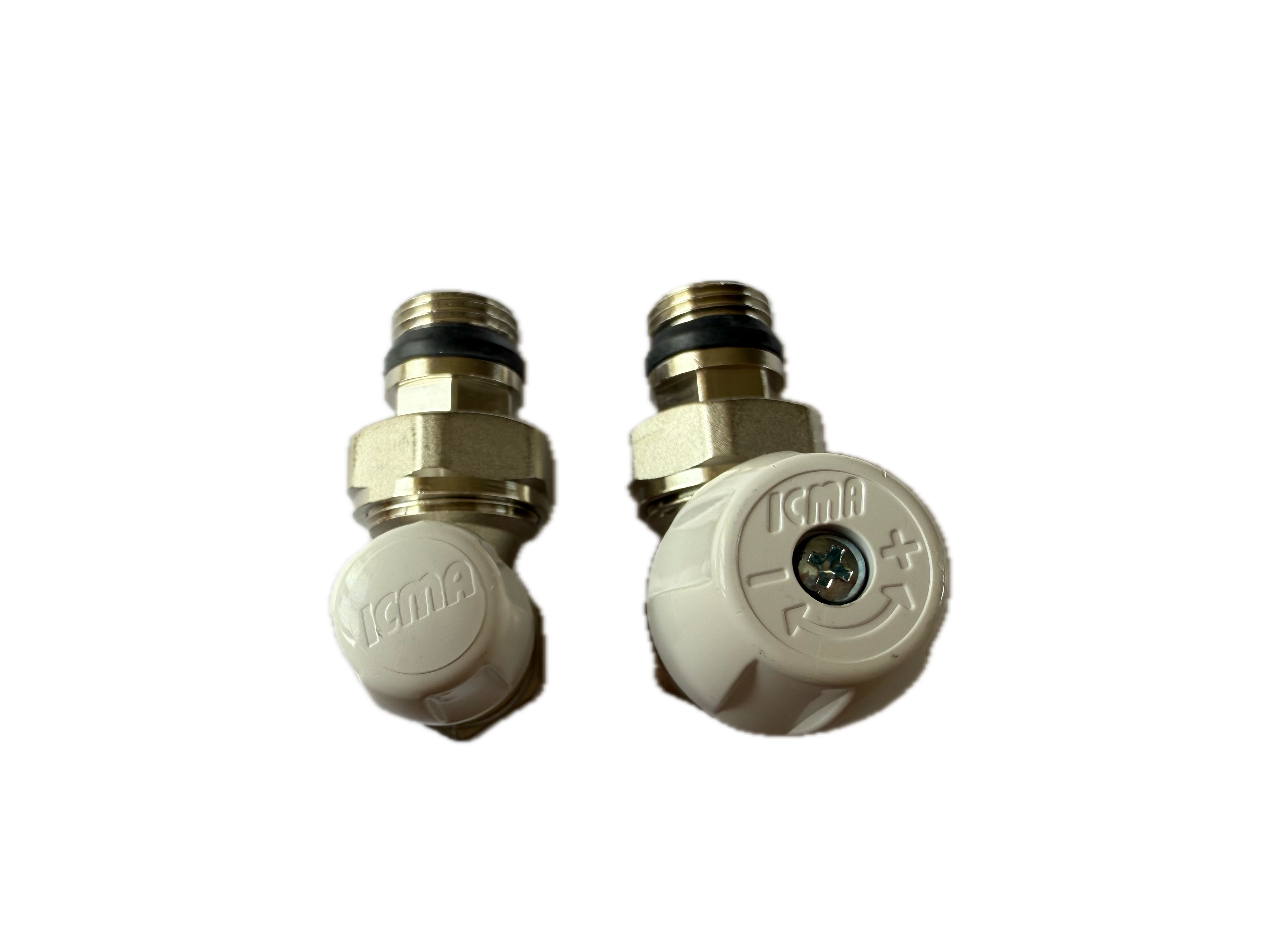 Комплект радіаторних кранів ICMA кутовий 1/2 "з ручним регулюванням (803+805) - фото 3