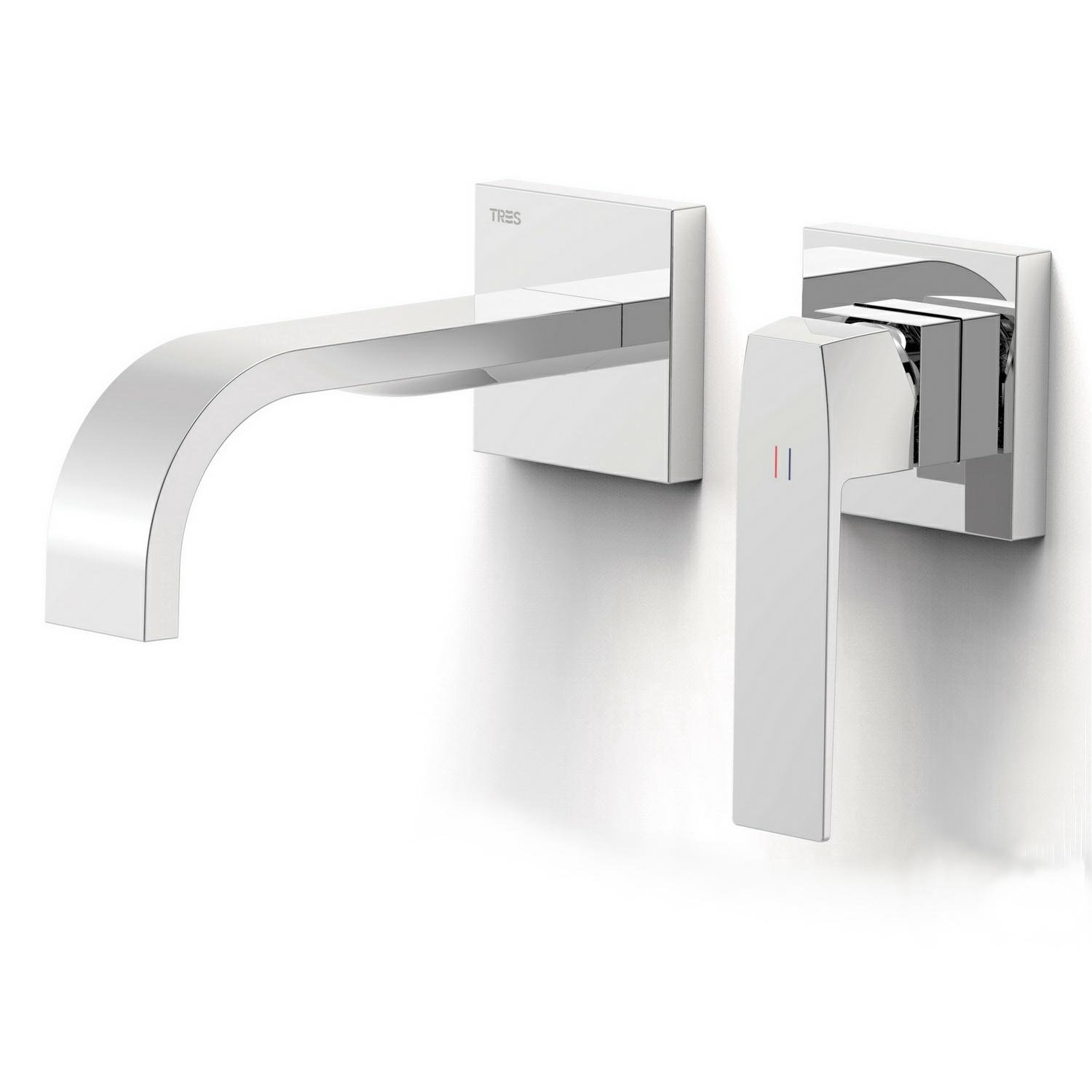 Змішувач для умивальника Tres Slim Exclusive 20230003 настінний одноважільний Хром (132595)
