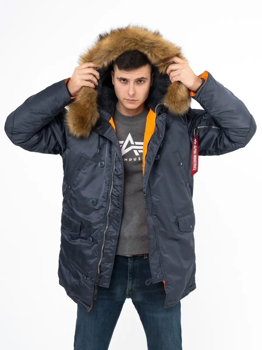 Куртка аляска Alpha Industries Slim Fit N-3B Parka 4XL Steel Blue (MJN31210C1SB4XL) - фото 2