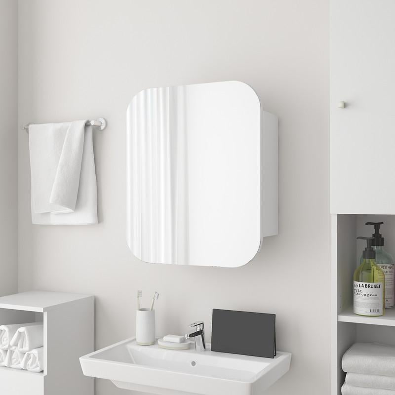 Зеркало прямоугольное со шкафчиком IDM-28 600х174х500 Белый (IDM-28wh)