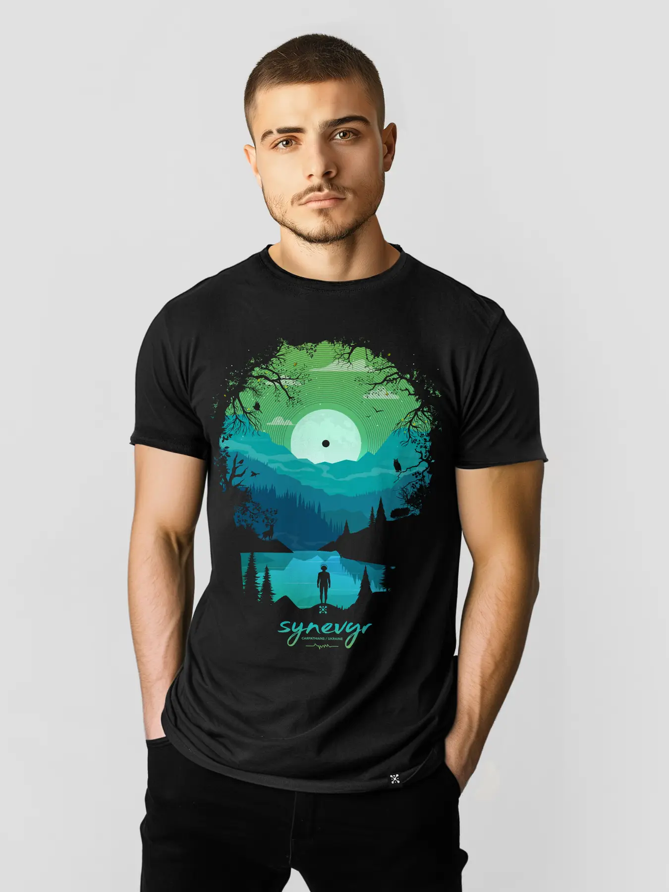 Футболка мужская Синевир 2XL Черный (26820376)