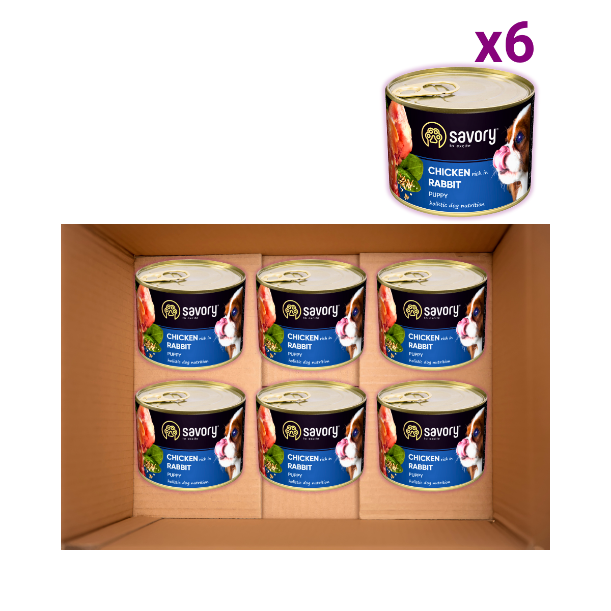 Корм влажный для щенков Savory паштет с курицей и кроликом для всех пород 200 г х 6 шт. (29747815) - фото 2 Корм влажный для щенков Savory паштет с курицей и кроликом для всех пород 200 г х 6 шт. (29747815) - фото 2