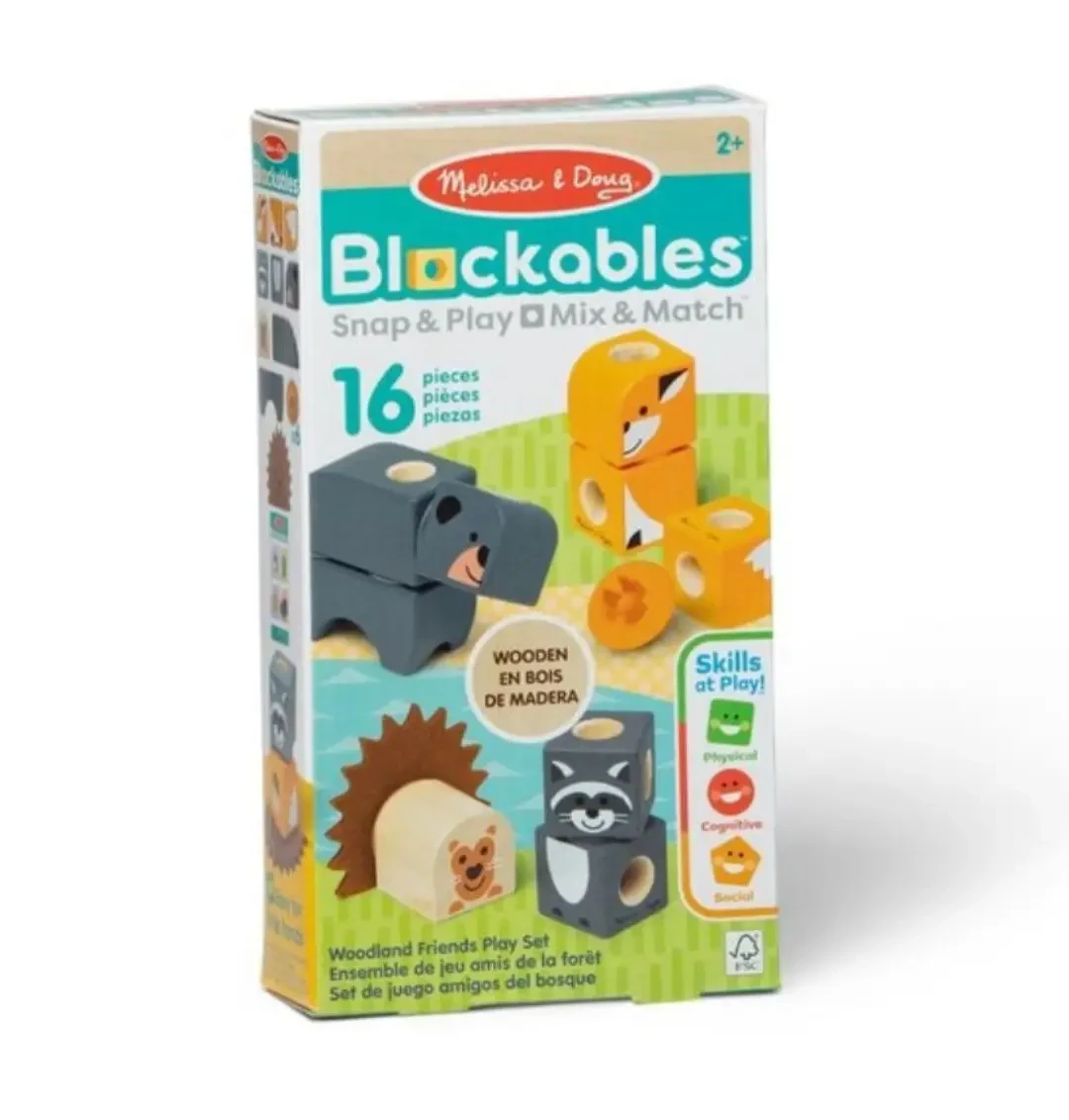 Конструктор деревянный Друзья лесных животных Melissa & Doug Blockables Woodland Friends 16 дет. от 2 лет (SKU-198)