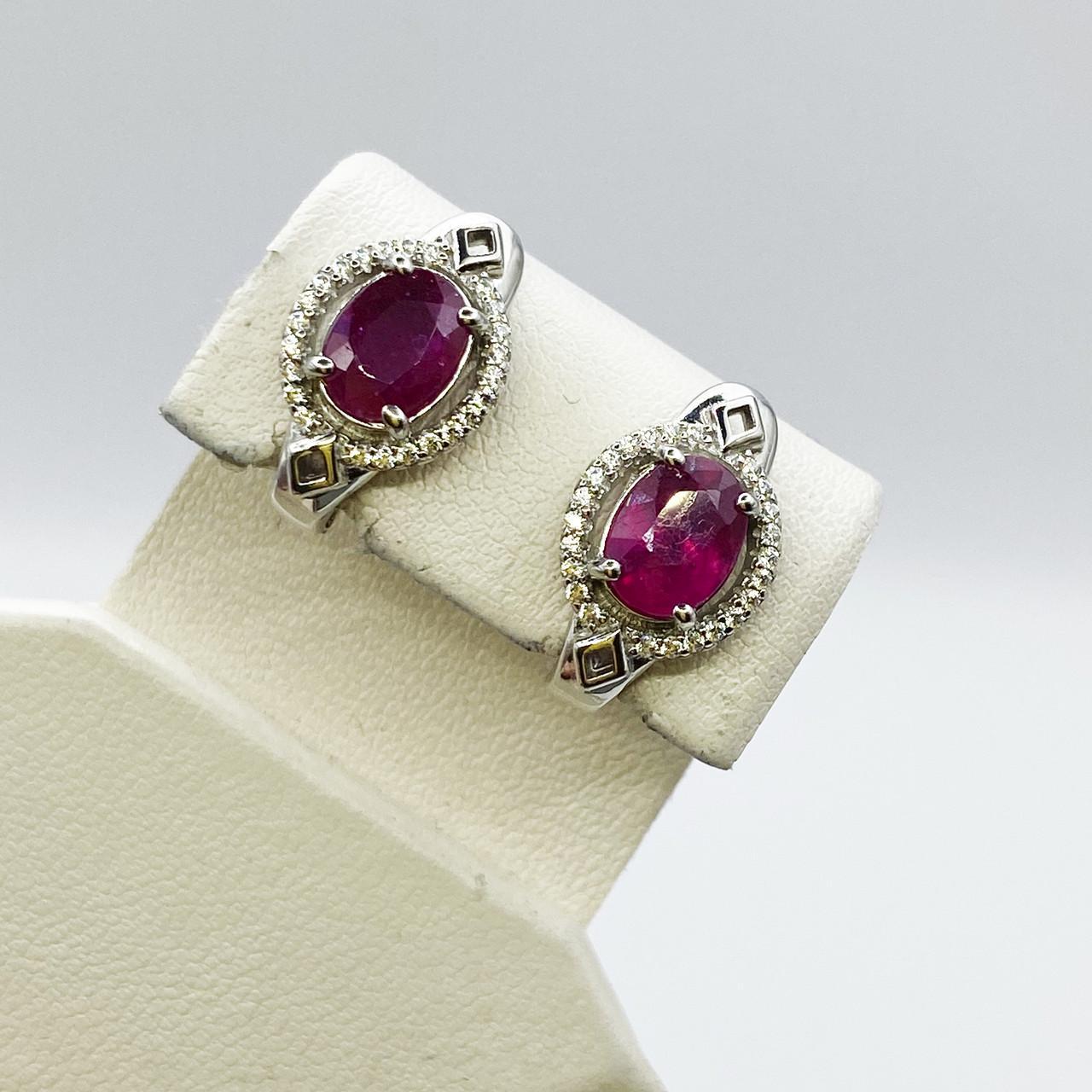 Серьги серебряные с рубином 4,9 г (2334493809) Серьги серебряные с рубином 4,9 г (2334493809)