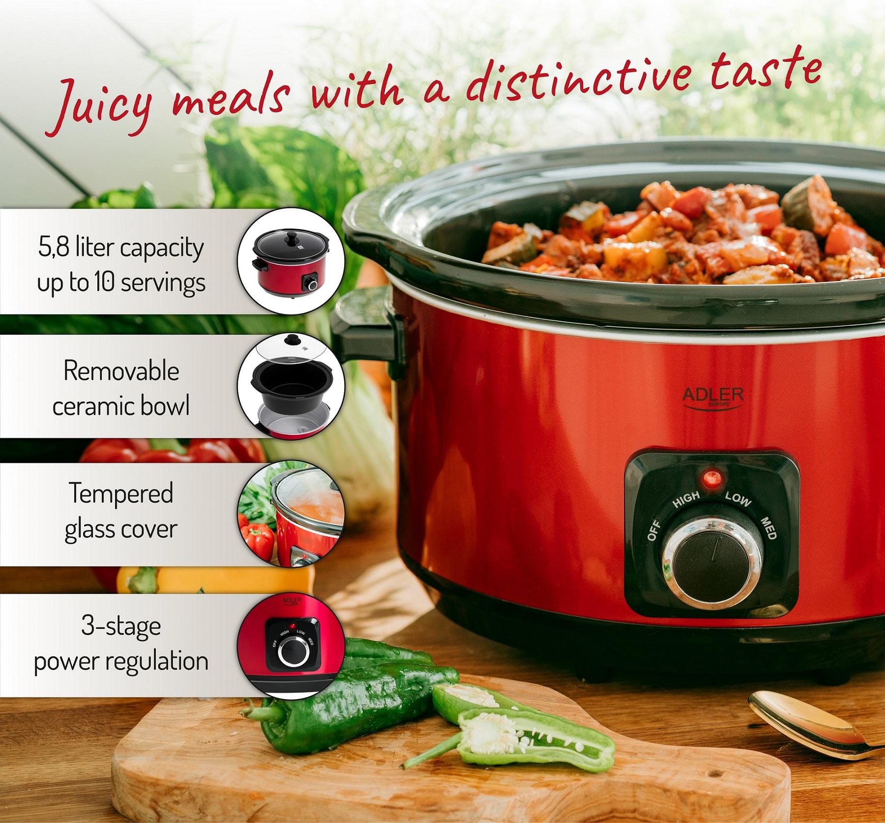 Медленноварка Adler AD 6413 Red - фото 9