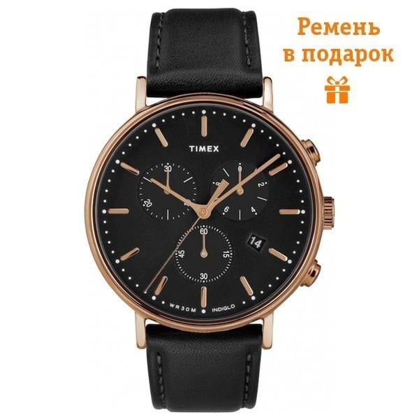 Наручные часы мужские Timex Fairfield Chrono кварцевые Gold (Tx2t11600)