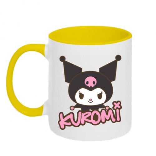 Чашка двухцветная Kuromi Sanrio 320 мл Белый с желтым (13170933-34-183976)