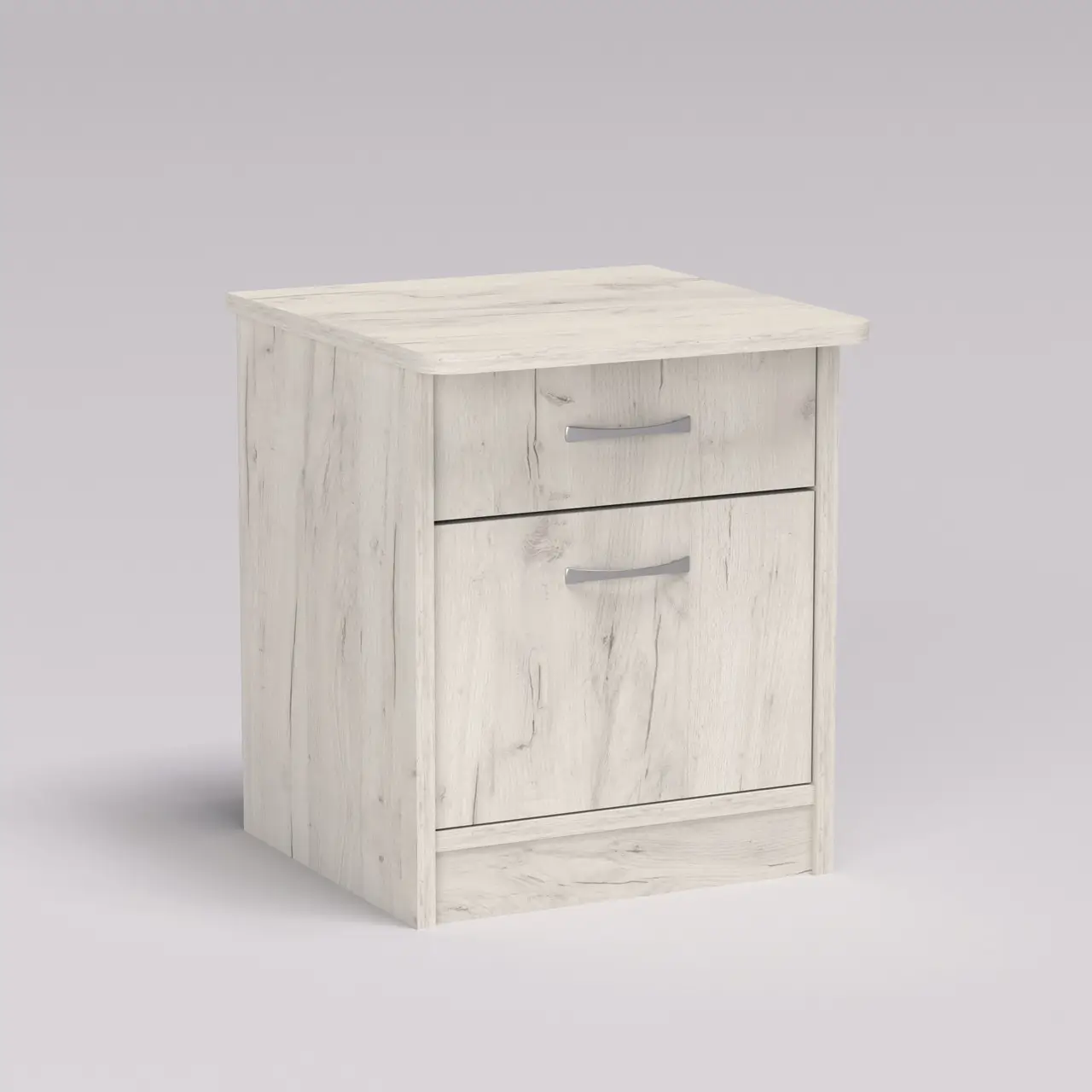 Тумба прикроватная 2 ящика Континент 40х40х47 см Дуб крафт белый
