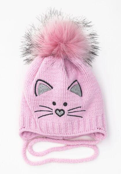 Шапка детская для девочек Китти D908 хлопок 38-42 см Розовый