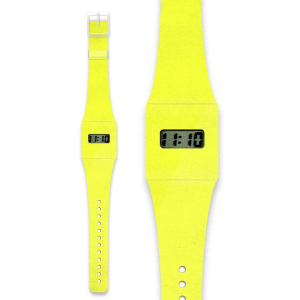 Наручные бумажные часы Pappwatch Унисекс Электронные Yellow Neon (ILP - YELLOW/NEON) - фото 2