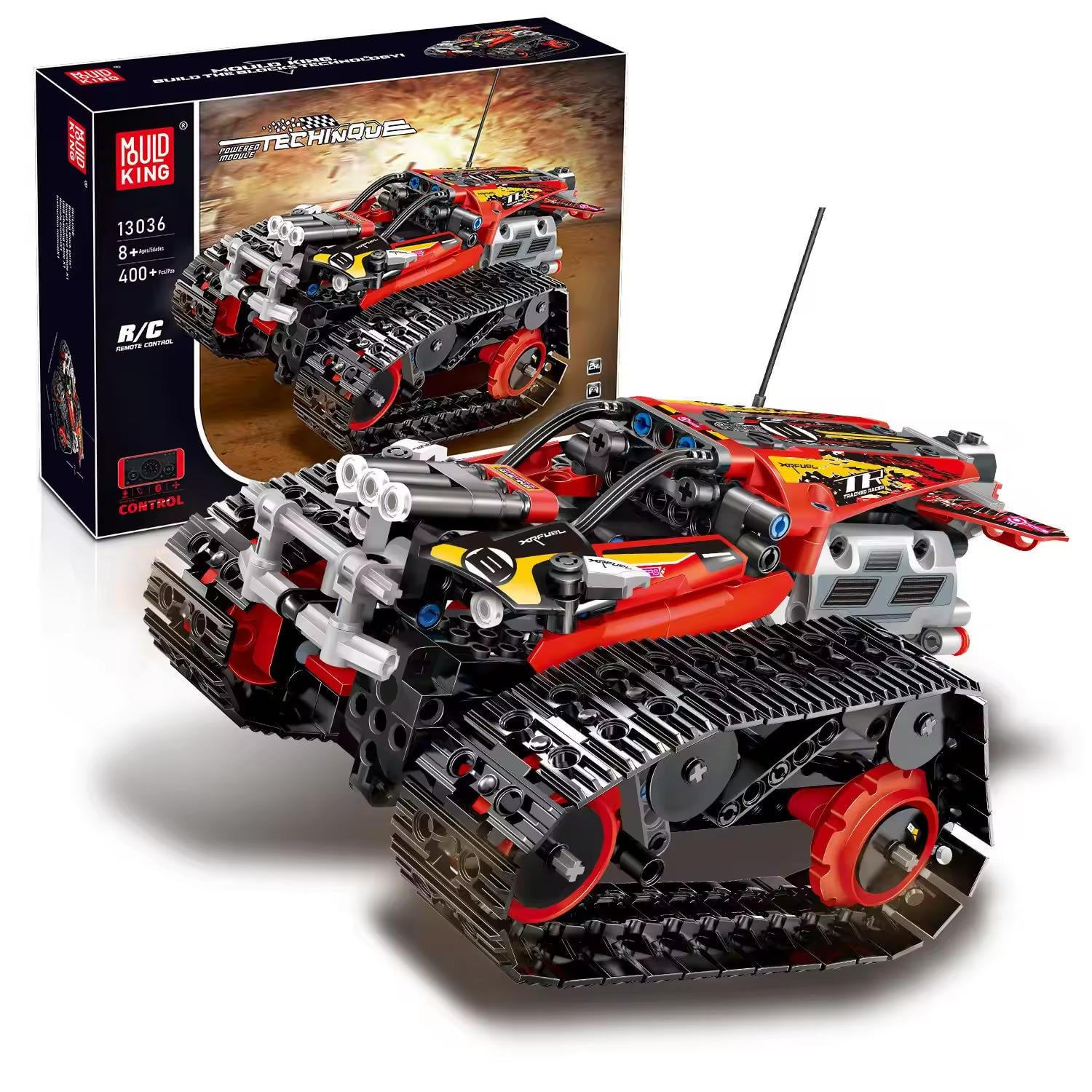Конструктор гоночная машина на гусеничном ходу с дистанционным управлением 400 деталей Красный