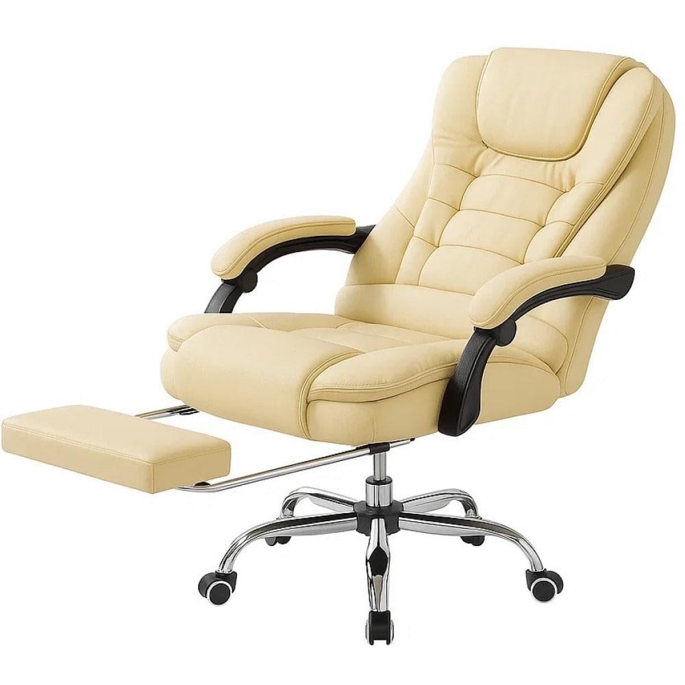 Офісне крісло екошкіра BOSS KO22K Premium з масажною подушкою Кремове до 150 кг ( BOSS KO22K)