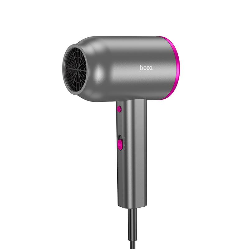 Фен для волос Hoco Hot and cold air hair dryer HP13 1600 Вт Серый/Розовый - фото 7 Фен для волос Hoco Hot and cold air hair dryer HP13 1600 Вт Серый/Розовый - фото 7