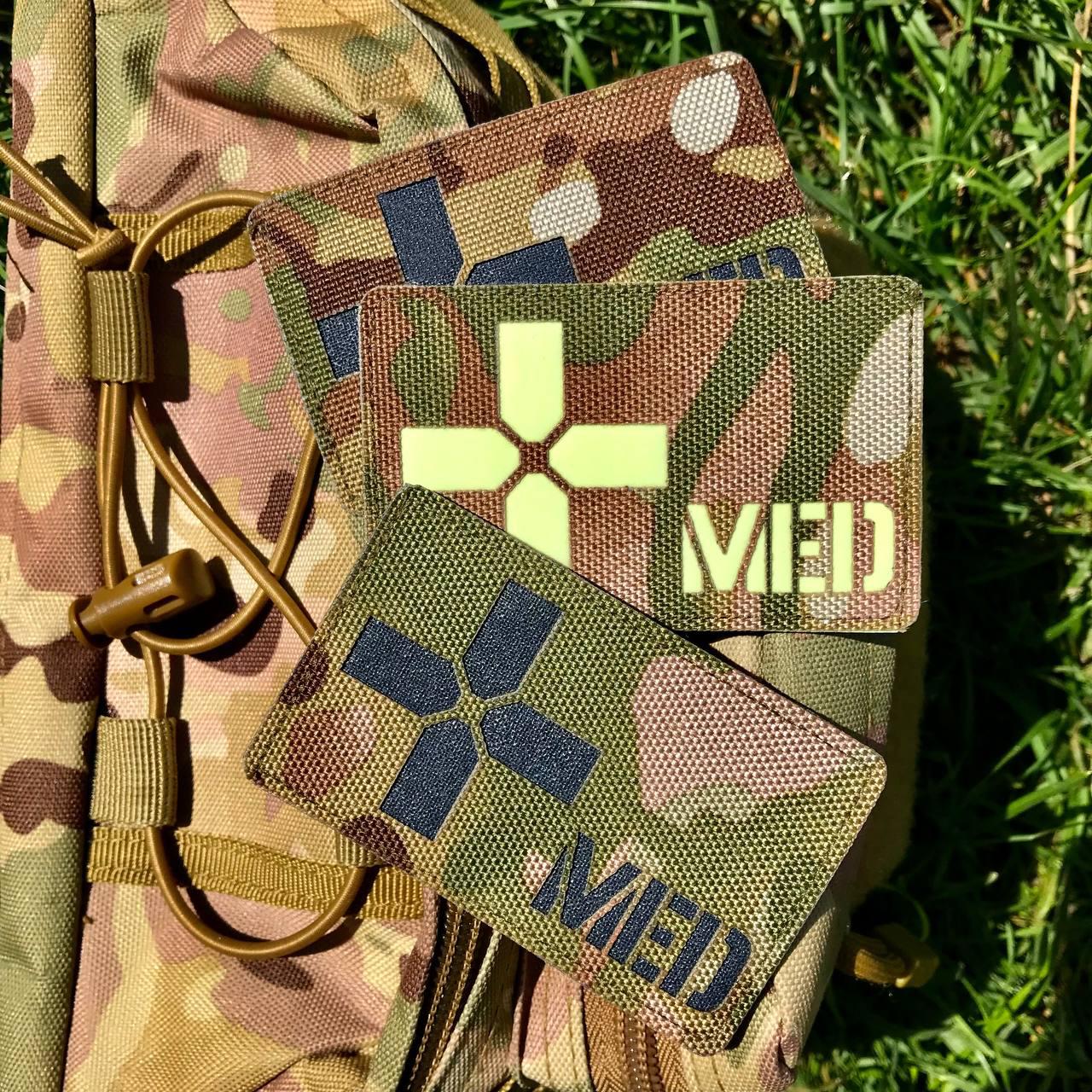 Шеврон на липучке Laser Cut UMT Medic Медик 80х50 мм Чёрный/Мультикам - фото 3