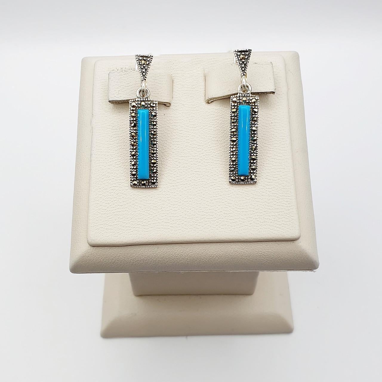 Серебряные серьги с бирюзой 4,93 г (2677616441)