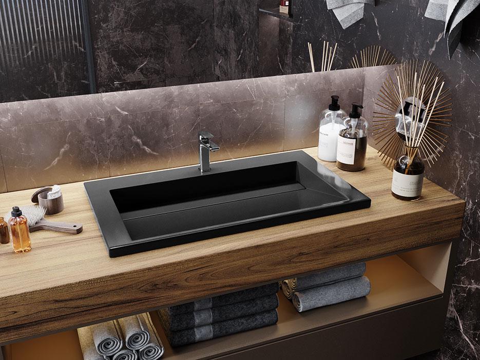 Умивальник накладний Status Boho Low 80 Black (702) - фото 9