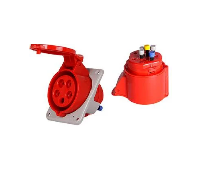 Силова розетка E.NEXT 3P+N+PE 32А 400 В вбудована безгвинтова IP44 Червоний (147S)