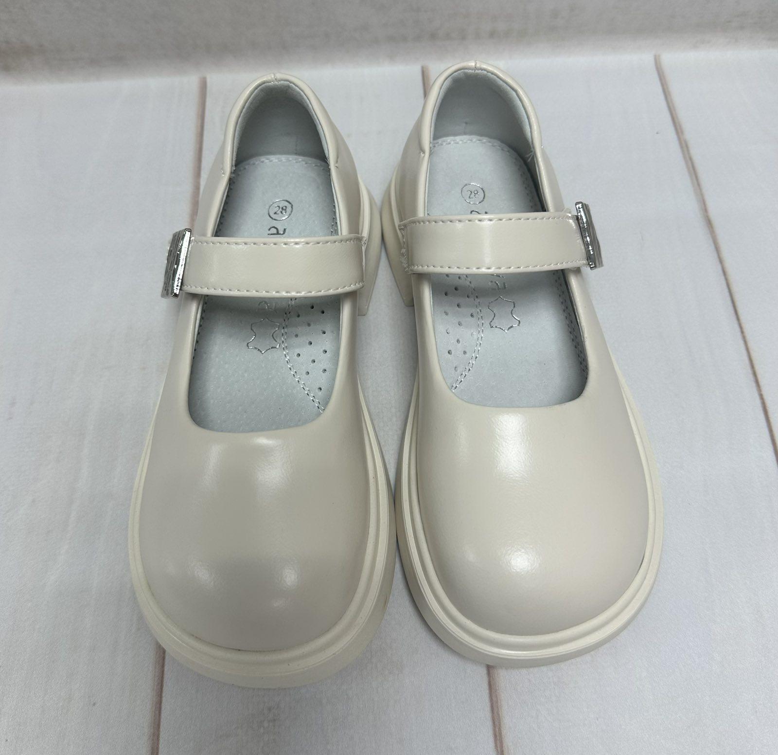 Туфлі шкіряні дитячі Apawwa для дівчинки р. 31 19,6 см Бежевий - фото 9