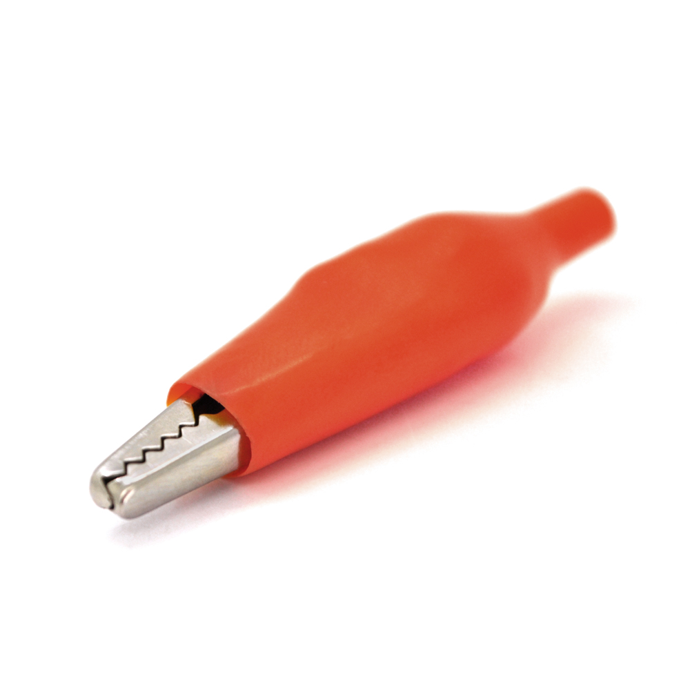 Зажим тестерний крокодил еластичний гумовий кожух S 28 мм Червоний (YUT_V9515)