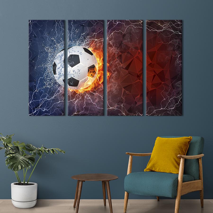 Картина модульная из 4 частей Огненный футбол L 149x93 см (480-41) - фото 1