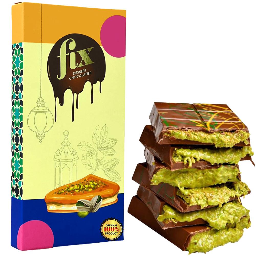Шоколад дубайський Fix з пастою та кадаїфі з фісташками 200 г (2453087571) Шоколад дубайський Fix з пастою та кадаїфі з фісташками 200 г (2453087571)