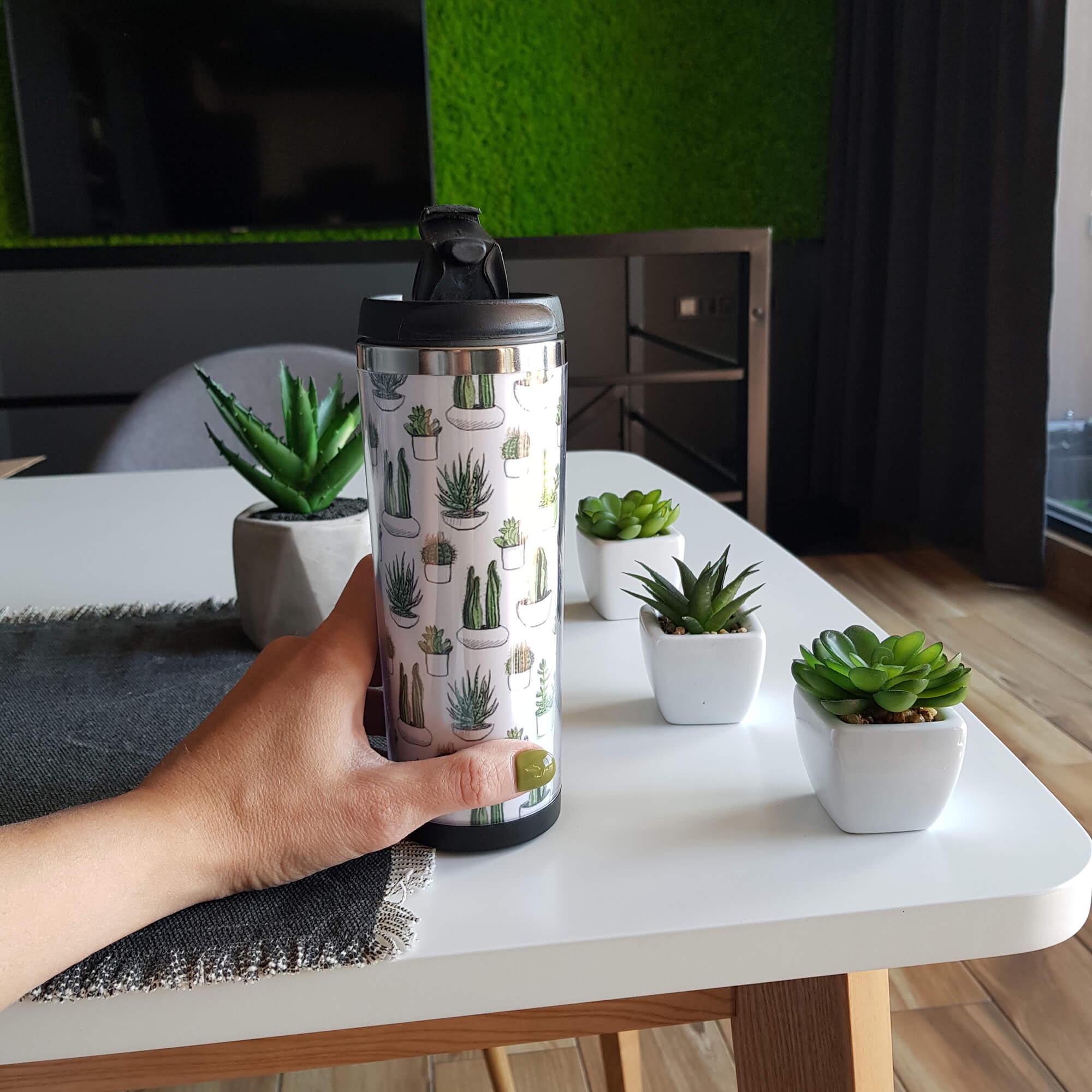 Термокухоль з принтом Кактуси 380 мл - фото 2 Термокухоль з принтом Кактуси 380 мл - фото 2