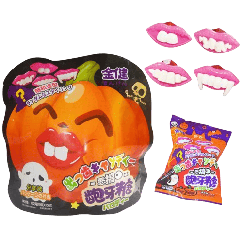 Цукерки-льодяники Halloween з полуничним смаком 100 г (2771355614)