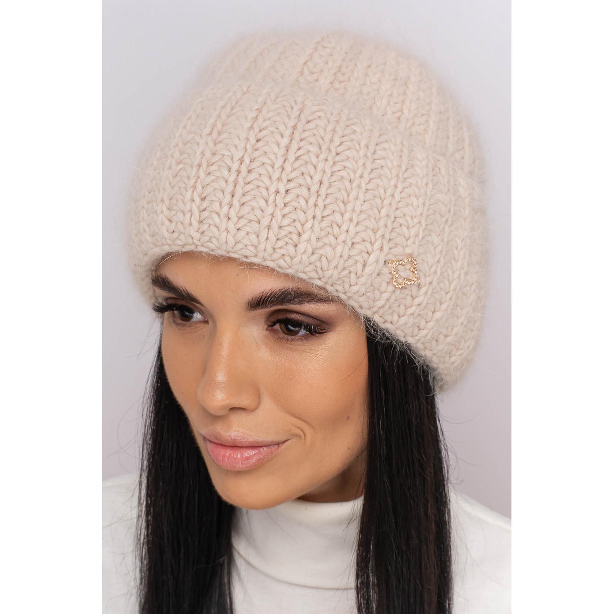 Шапка ангоровая Leks Троянда one size Светло-бежевый - фото 1 Шапка ангоровая Leks Троянда one size Светло-бежевый - фото 1