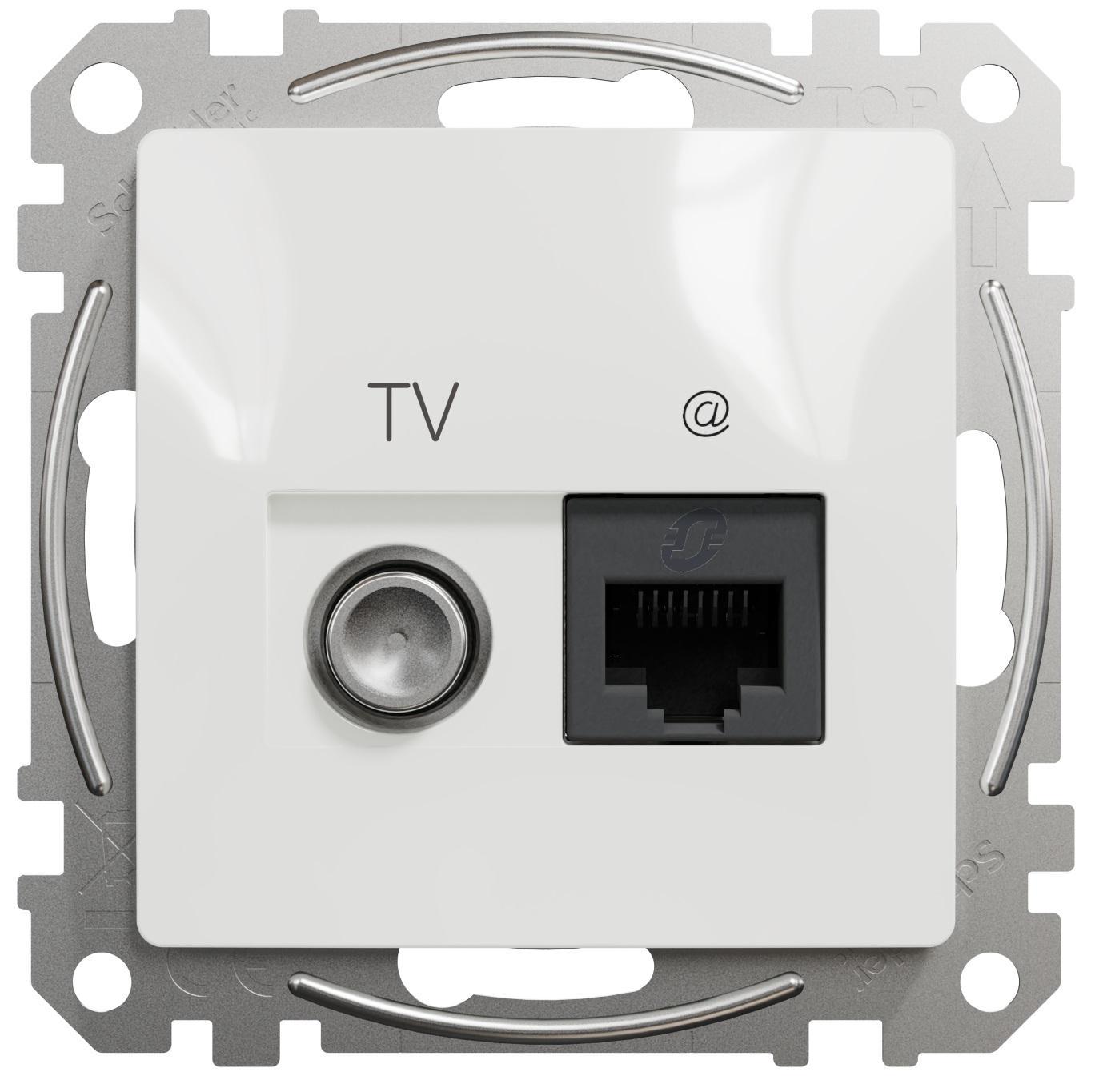 Розетка телевизионная/компьютерная Schneider Sedna Design cat5E UTP Белый