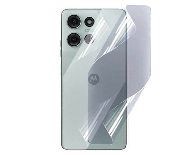 Противоударная гидрогелевая пленка Hydrogel Film для Motorola Moto G75 на заднюю панель, Transparent