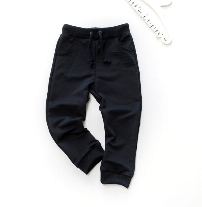 Брюки спортивные детские Little Bunny двунитка 140 см Черный