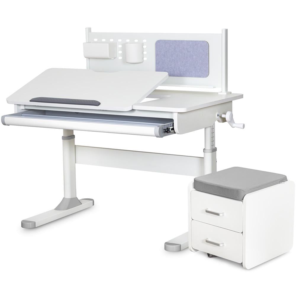 Парта детская школьная Evo-kids TH-325 BD C-3 с тумбой Серый (TH-325/BD C3_GREY)