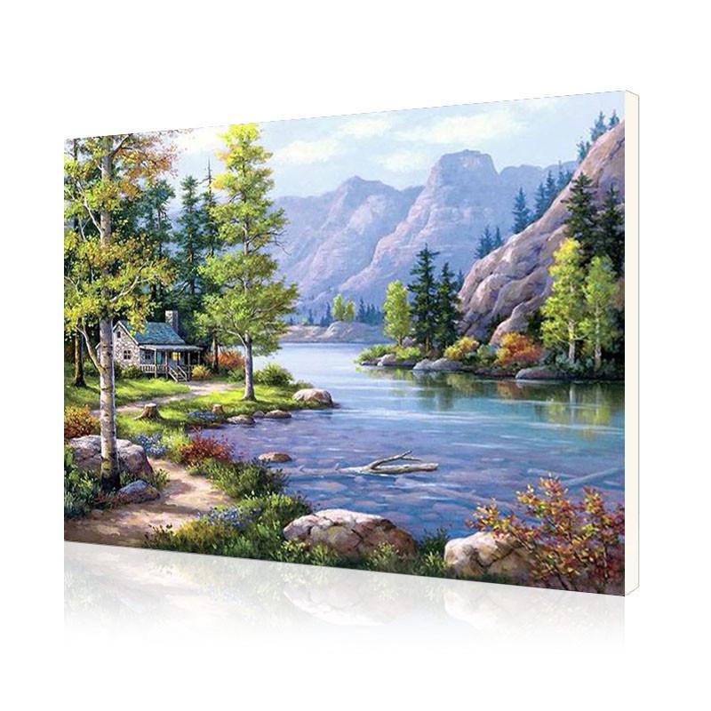 Картина по номерам Lesko DIY E769 "Хижина в лесу" Картина по номерам Lesko DIY E769 "Хижина в лесу"