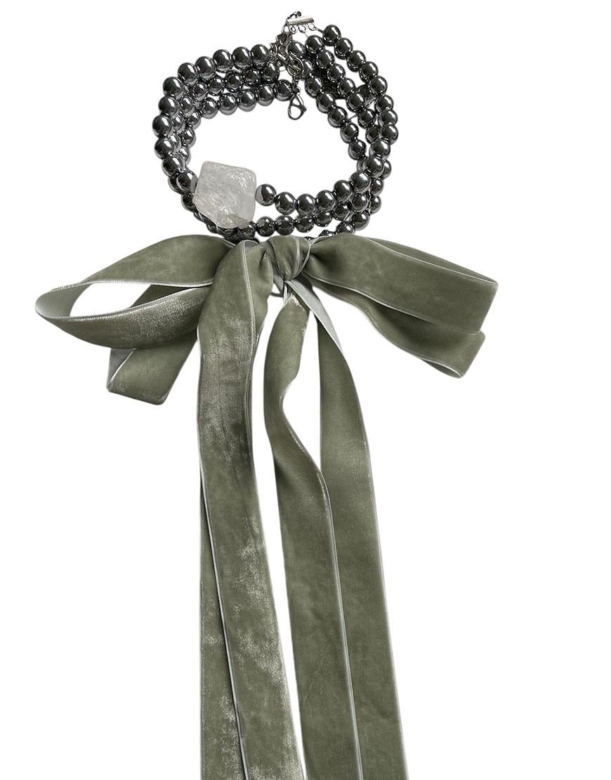 Чокер з бантом жіночий SMART JEWELRY срібний One size