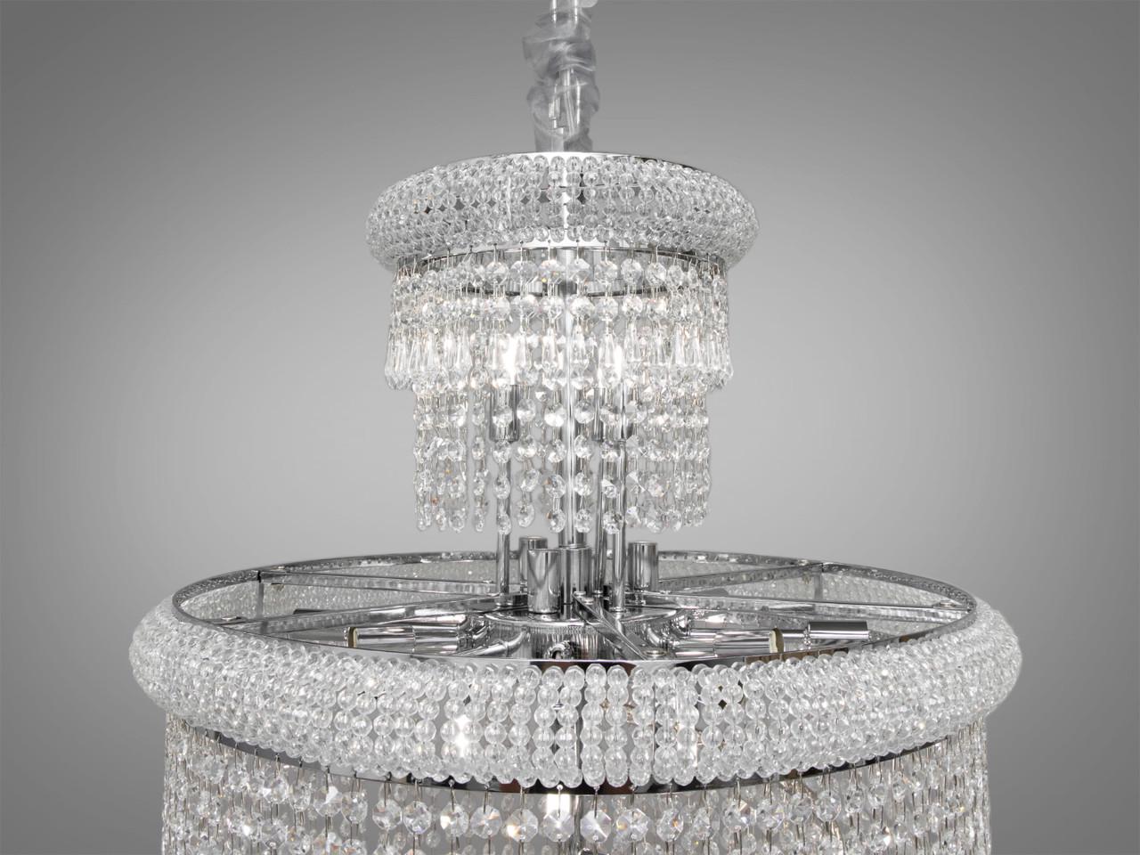 Люстра хрустальная в холл FH-28908-600X1500HR-LS на 33 лампы Хром (1904001176) - фото 5 Люстра хрустальная в холл FH-28908-600X1500HR-LS на 33 лампы Хром (1904001176) - фото 5