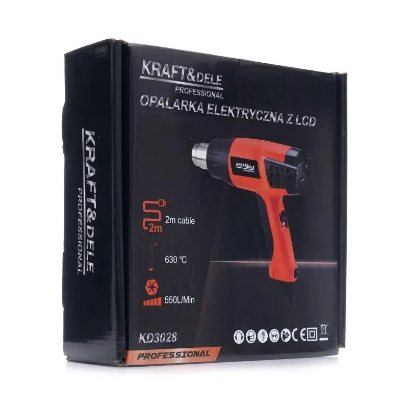 Фен будівельний з РК-дисплеєм Kraft&Dele KD3028 2000 Вт (1389) - фото 2 Фен будівельний з РК-дисплеєм Kraft&Dele KD3028 2000 Вт (1389) - фото 2