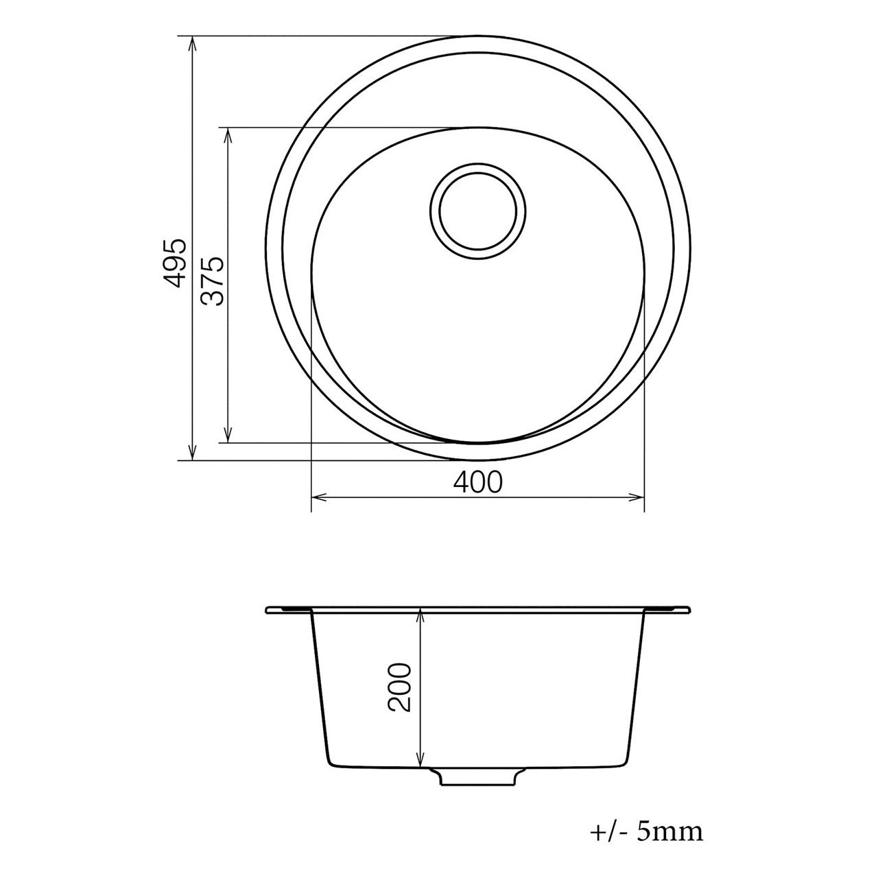 Мийка кухонна VANKOR Sity SMR 01.50 + сифон 495х495х200 мм Gray - фото 2