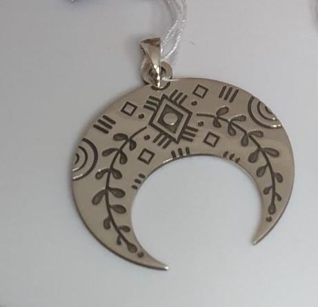 Срібний кулон оберіг Лунниця вишиванка 925 проби 3,5 см (2771057234)