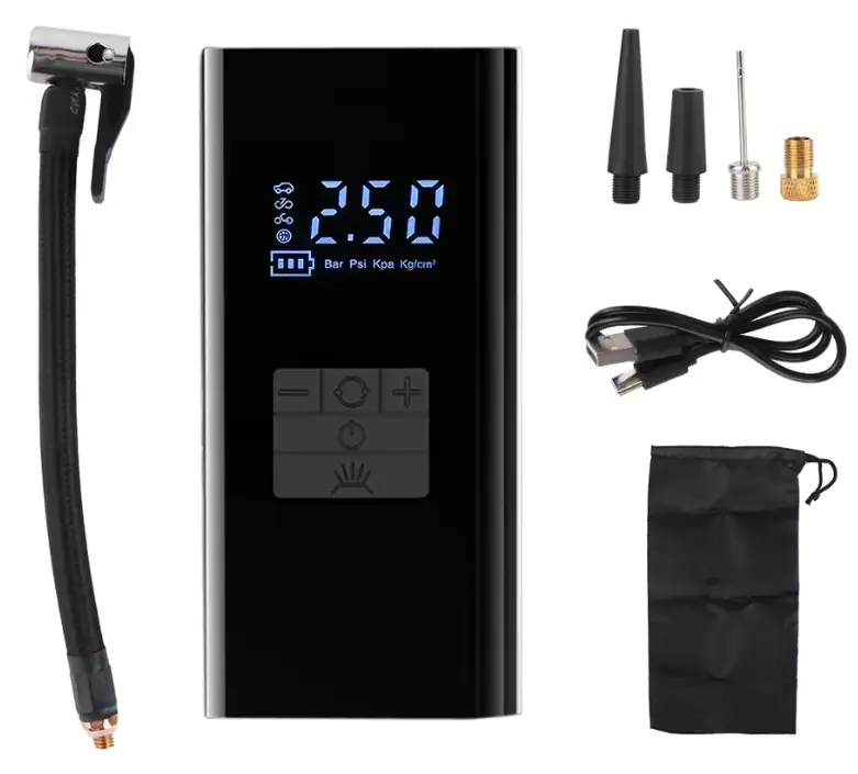 Компрессор воздуха портативный Dihoom беспроводной аккумуляторный 60 Вт с LCD-дисплеем для авто