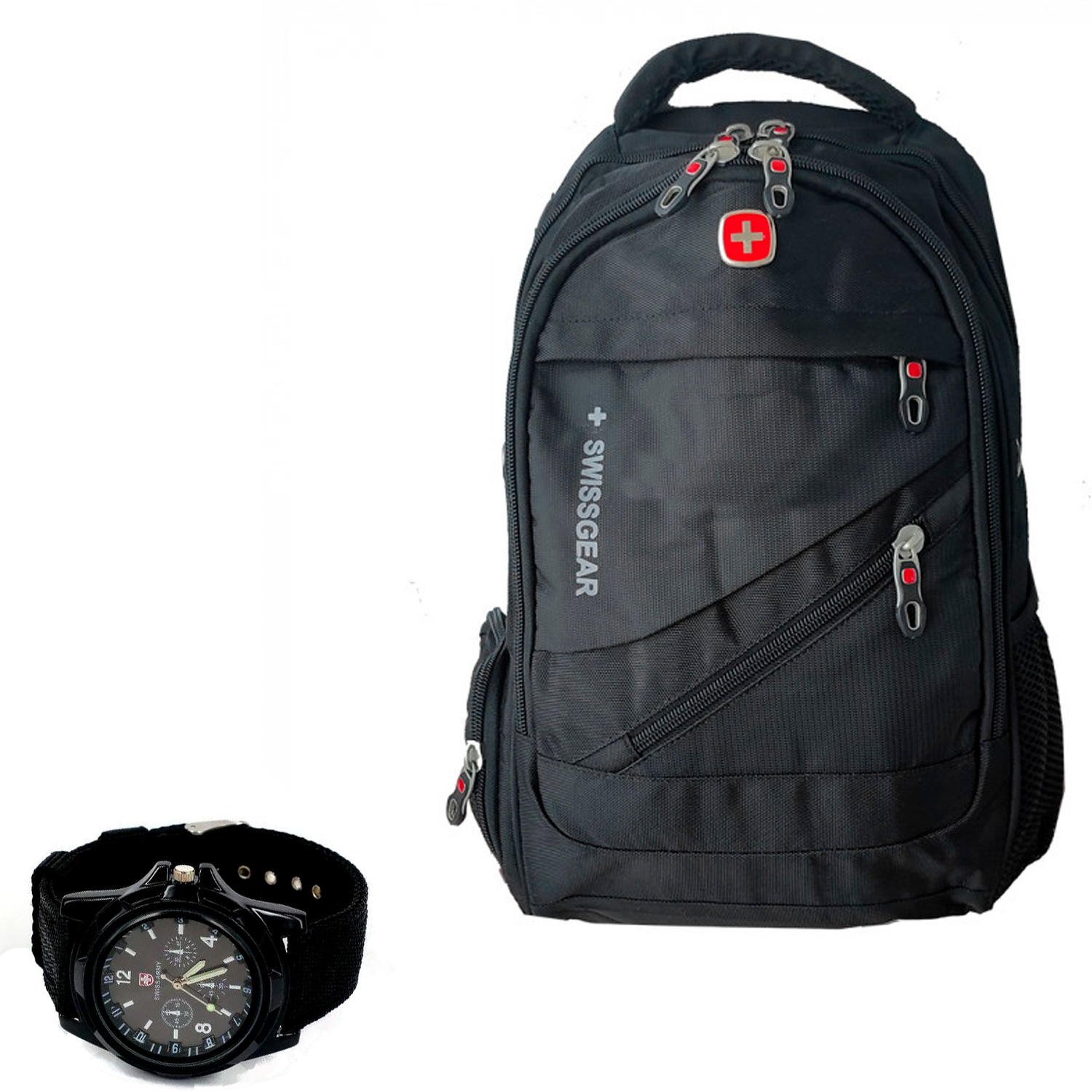 Рюкзак міський SwissGear-Black з чохлом від дощу та годинником SwissArmy (d0391db3) - фото 5