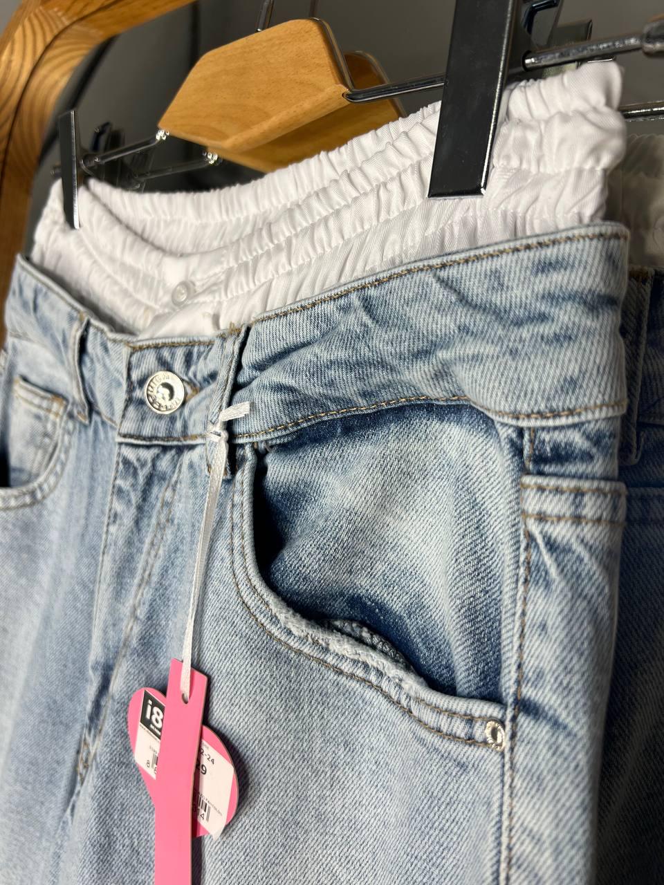 Джинси жіночі I8 162-24 PALAZO BOXER резинка на талії широкі кльош від стегна р. 25 Білий/Блакитний (1591) - фото 3 Джинси жіночі I8 162-24 PALAZO BOXER резинка на талії широкі кльош від стегна р. 25 Білий/Блакитний (1591) - фото 3