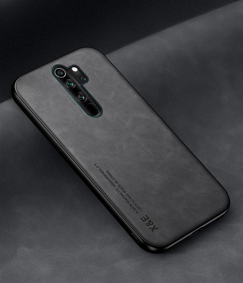 Кожаный чехол XnE Xiaomi Redmi Note 8 Pro с металлической вставкой Black (34285-2B)