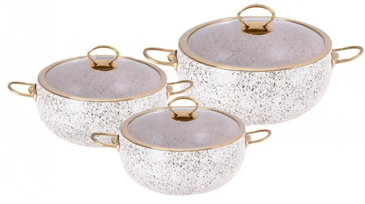 Набір посуду Edenberg EB-12921 з мармуровим антипригарним покриттям 6 пр. (ML-04493) - фото 3
