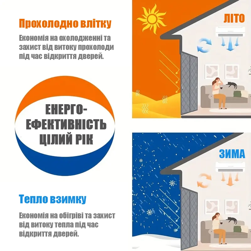 Штори теплоізоляційні на магнітах P 120x210 см Сірий - фото 2 Штори теплоізоляційні на магнітах P 120x210 см Сірий - фото 2